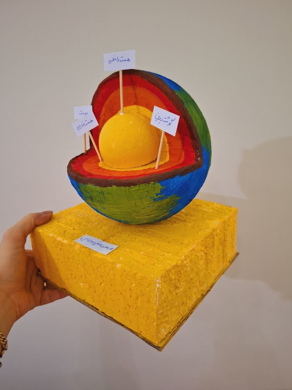  ماکت لایه های زمین از نمای بقل 