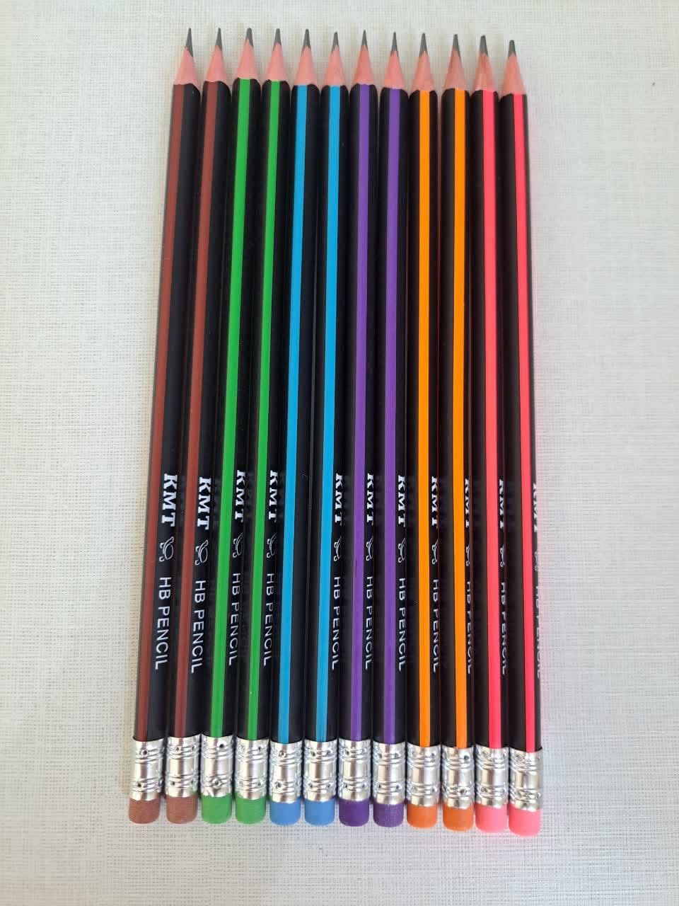  مداد مشکی 12 عددی سه گوش پاکن دار 