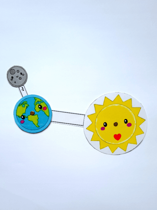 کمک آموزشی چرخش ماه و زمین برای یادگیری چگونمگی چرخیدن زمین به دور خورشید و ماه به دور زمین و کسوف و خسوف 